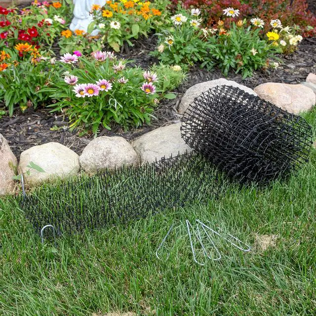 Alt view image 4 of 7 - Cat Scat Mat with Spikes (8 ft.) Cat Deterrent Strips for Garden, Yard & Furniture, Indoor & Outdoor, 6 Staples Included
