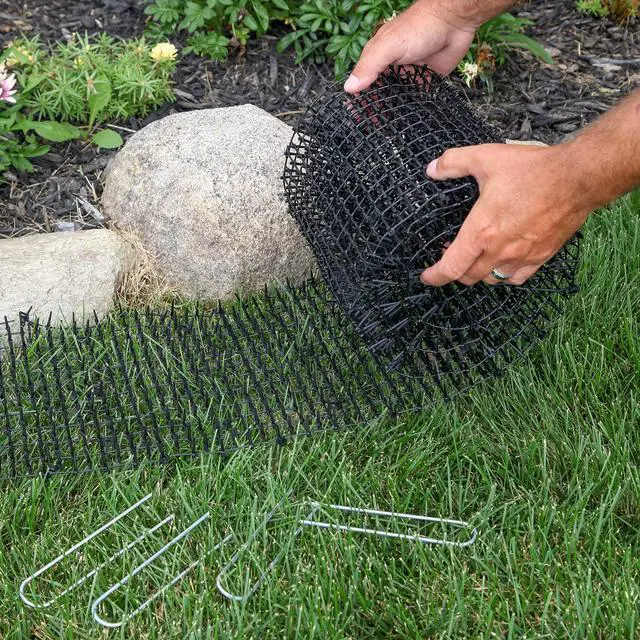 Alt view image 6 of 7 - Cat Scat Mat with Spikes (8 ft.) Cat Deterrent Strips for Garden, Yard & Furniture, Indoor & Outdoor, 6 Staples Included