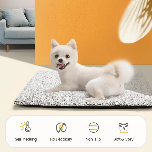 Alt view image 4 of 7 - Self Warming Cat Bed Self Heating Cat Dog Mat 24 x 18 inch Extra Warm Thermal Pet Pad for Indoor Outdoor Pets with Removable Cover Non-Slip Bottom Washable Non Electric