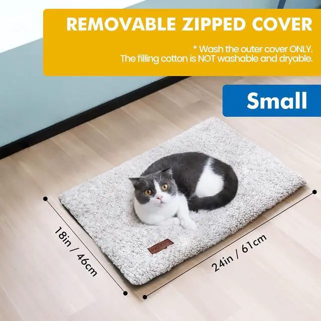 Alt view image 5 of 7 - Self Warming Cat Bed Self Heating Cat Dog Mat 24 x 18 inch Extra Warm Thermal Pet Pad for Indoor Outdoor Pets with Removable Cover Non-Slip Bottom Washable Non Electric