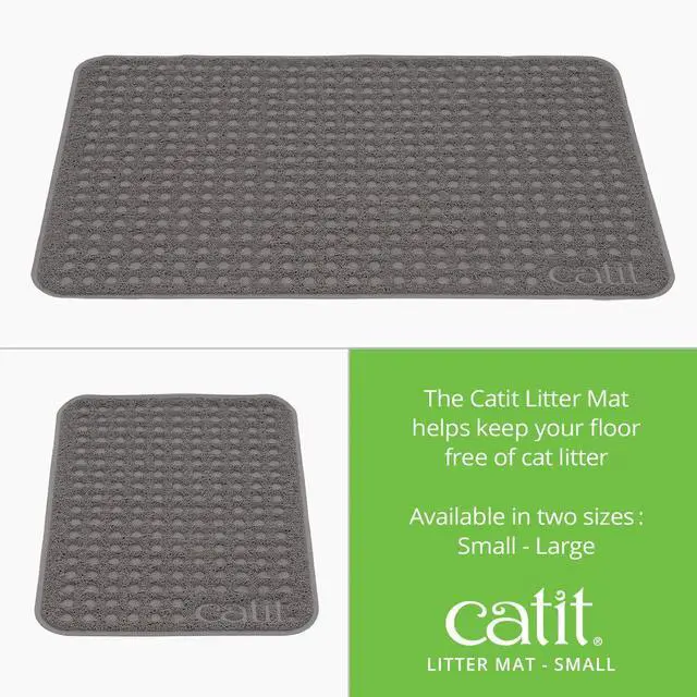 Alt view image 3 of 7 - Cat Litter Mat Rectangle Non-Slip Litter Trapping Mat Soft & Comfortable, Easy to Clean for All Cat Litter Types Small