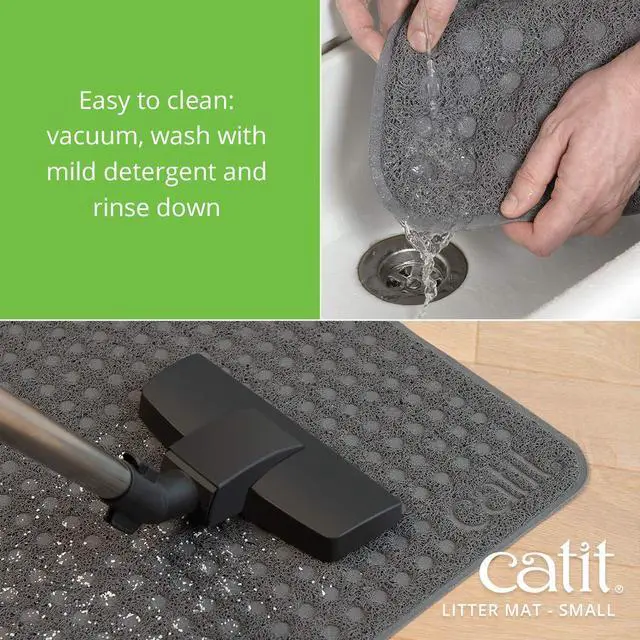 Alt view image 4 of 7 - Cat Litter Mat Rectangle Non-Slip Litter Trapping Mat Soft & Comfortable, Easy to Clean for All Cat Litter Types Small