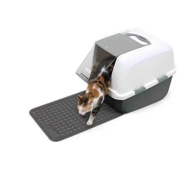 Alt view image 5 of 7 - Cat Litter Mat Rectangle Non-Slip Litter Trapping Mat Soft & Comfortable, Easy to Clean for All Cat Litter Types Small