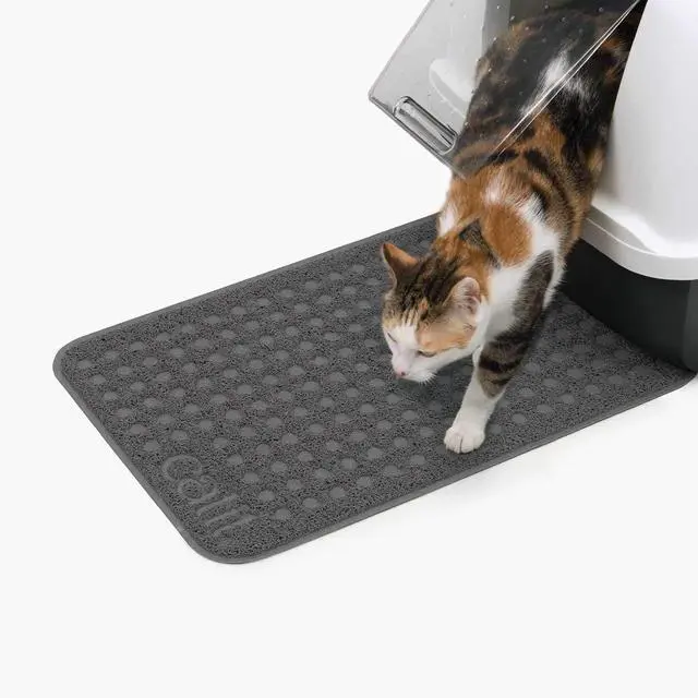 Alt view image 7 of 7 - Cat Litter Mat Rectangle Non-Slip Litter Trapping Mat Soft & Comfortable, Easy to Clean for All Cat Litter Types Small