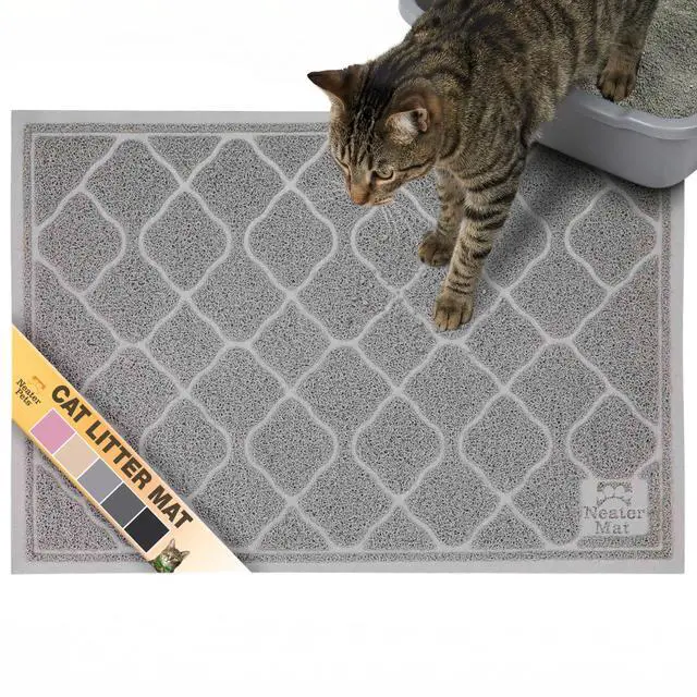 Main image of Neater Mat Cat Litter Mat, Thick & Durable Cat Mat for Litter Box, Trapper Pad Catches Mess to Protect Indoor Floors, Soft on Kitty Paws, Anti-Skid Grip Backing, Easy to Clean, Grey