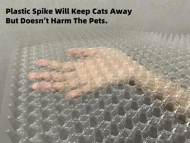 Alt view image 2 of 7 - 12 Pack Cat Repellent Outdoor/Indoor Scat Mat for Cats&Dogs, Keep Away Pest Plastic Mats with Spikes,16 x 13 Inches