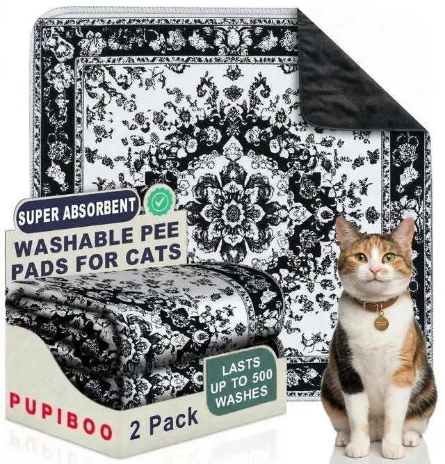 Main image of Washable Pee Pads for Cats & Dogs - Super Absorbent Reusable Cat Litter Mat & Puppy Training Pads - 100% Waterproof, Leak-Proof & Non-Slip Whelping Pads for Pet Housebreaking