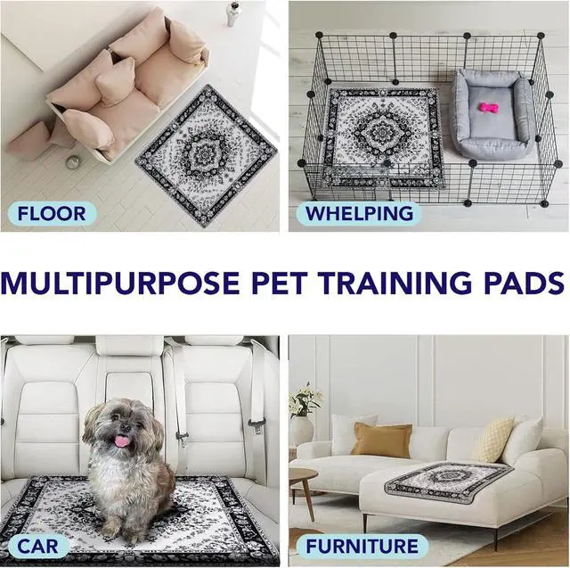 Alt view image 4 of 7 - Washable Pee Pads for Cats & Dogs - Super Absorbent Reusable Cat Litter Mat & Puppy Training Pads - 100% Waterproof, Leak-Proof & Non-Slip Whelping Pads for Pet Housebreaking