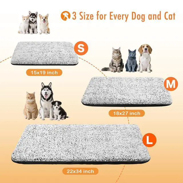 Alt view image 7 of 7 - Self Warming Cat Bed, Heated Cat Bed, 2.0 Upgraded Thermal Foil Heating Pad, Plush Self-Heating Pet Mat for Crate, Floor, with Removable Washable Cover, Non-Slip, 15"x19"