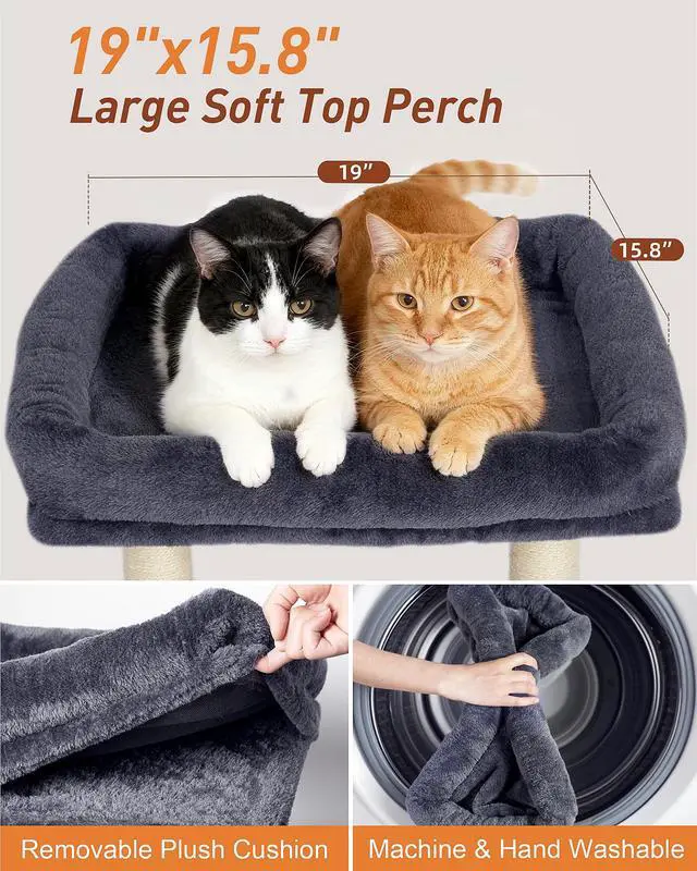 Alt view image 2 of 7 - 19" Small Cat Tree with Scratching Post for Indoor Cats with Perch