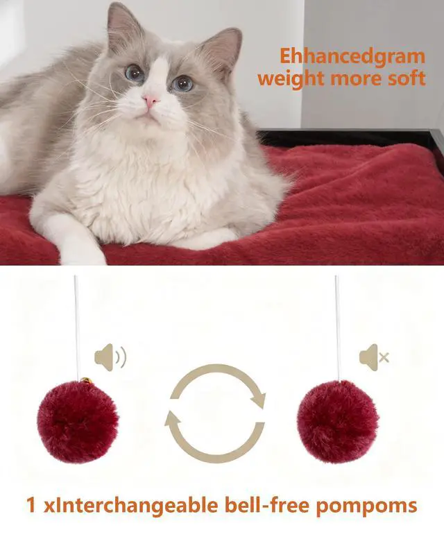 Alt view image 7 of 7 - 26.7in Large Cat Tree Tower Condo, Cat Scratch Posts for Indoor Cats, Big Plate, Three 23.6in Full Sisal Scratching Posts, Black&Red