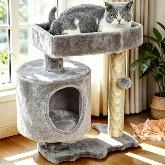 Alt view image 2 of 7 - Cat Tree with Scratching Post, Cat Tower for Indoor Cats