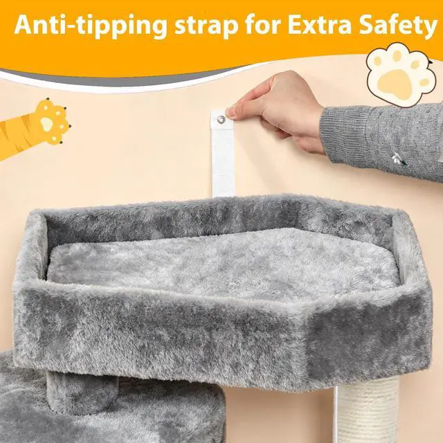 Alt view image 6 of 7 - Cat Tree with Scratching Post, Cat Tower for Indoor Cats