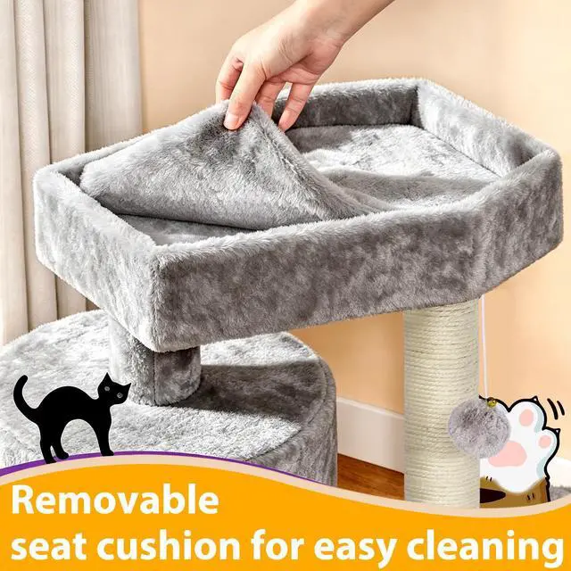 Alt view image 7 of 7 - Cat Tree with Scratching Post, Cat Tower for Indoor Cats