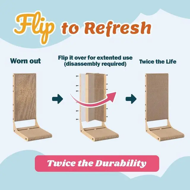 Alt view image 3 of 7 - 2-Pack Cat Scratching Board, 25.6'' Tall Cardboard L Shape Vertical Cat Scratchers for Indoor Cats, Cat Scratching Post for Wall and Couch, Large