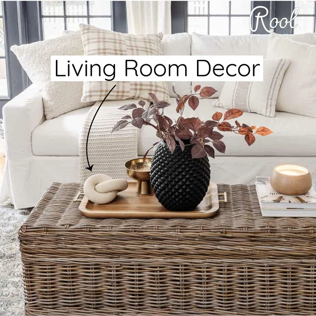 Alt view image 5 of 5 - Coffee Table Decor Book Shelf Decor Accents Home Decor Console Table Decorative Items Living Room Wood Knot Decor Chain Link Decorations Beige
