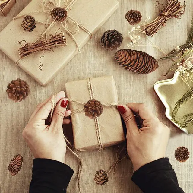 Alt view image 4 of 6 - 40 PCS Rustic Pine Cone Decorations - Large, Medium and Mini Sizes for Table, Tree and Home Decor