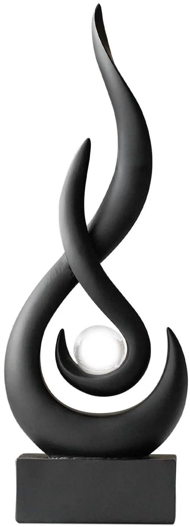 Main image of Modern Abstract Art Table Decoration,Resin Flame Statue Modern Centerpiece Ornaments for Living Room Great Gift Idea Home Decor,Collectibles (Black)