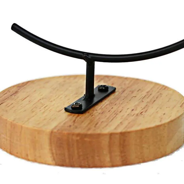 Alt view image 5 of 5 - 11-inch Ornament Display Stand with Wooden Base Metal Hook Tabletop Holder for Hanging Glass Globe Ball Gifts(1, Black)