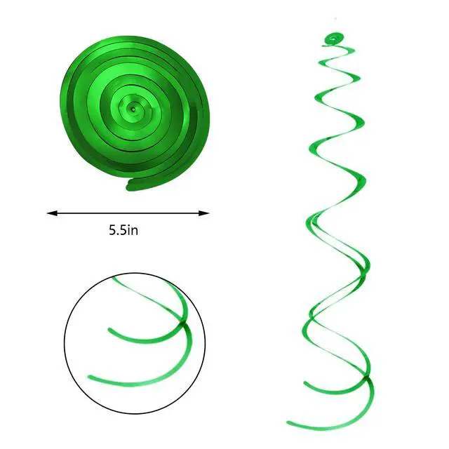Alt view image 2 of 7 - Colorful Ceiling Swirl Foil Decorations Hanging Plastic Streamer Themed Swirl Party Decoration for Wedding Thanksgiving Day Graduation Celebration, Pack of 28
