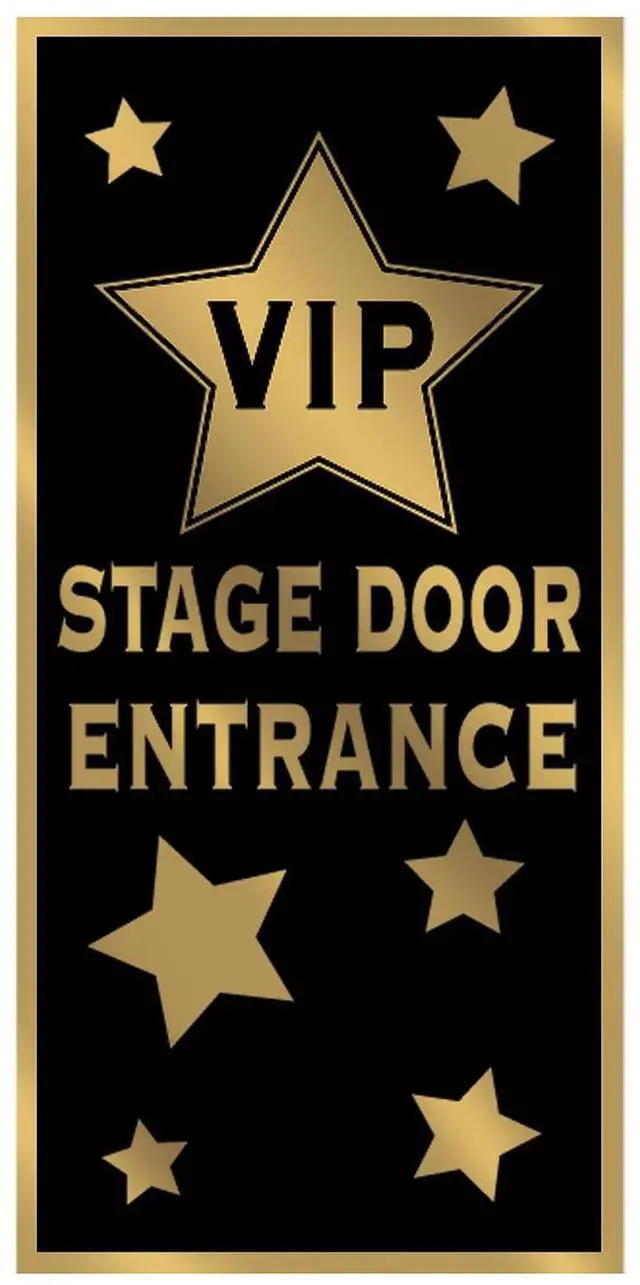 Main image of VIP Stage Door Entrance Door Cover, Hollywood Red Carpet Party Decoration & Awards Night Decor, Celebrity Movie Megastar Door Covering, 5' x 30"