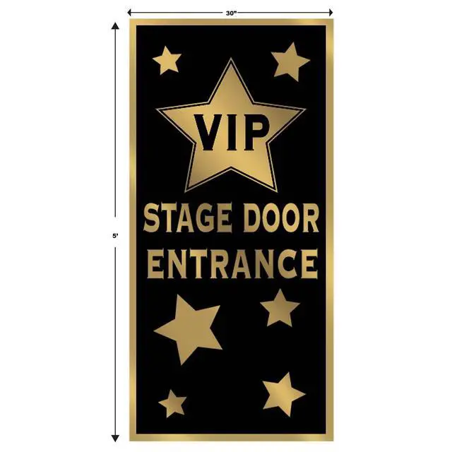 Alt view image 2 of 7 - VIP Stage Door Entrance Door Cover, Hollywood Red Carpet Party Decoration & Awards Night Decor, Celebrity Movie Megastar Door Covering, 5' x 30"