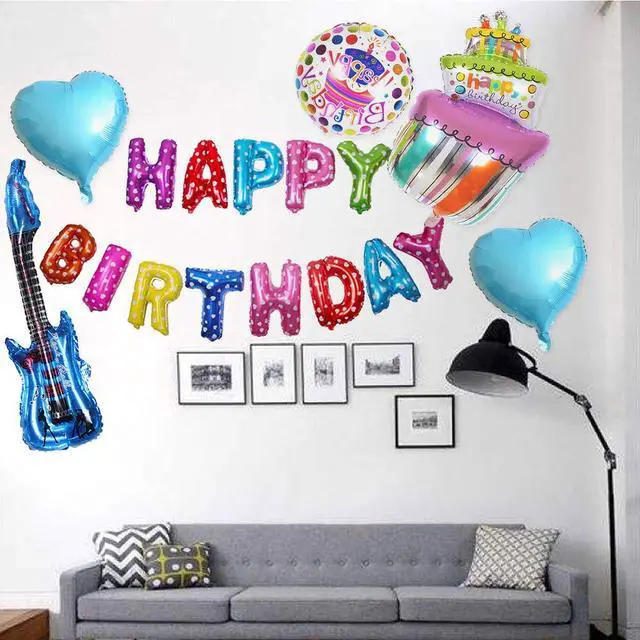 Alt view image 4 of 6 - Inflatable Rock Star Toy Set, 7 Pack Inflatable Boom Box Mobile Phone Guitar Bass Party Props for 80's 90's Party Decorations, Rock and Roll Party Favors Supplies, Christmas Birthday Party Gifts.