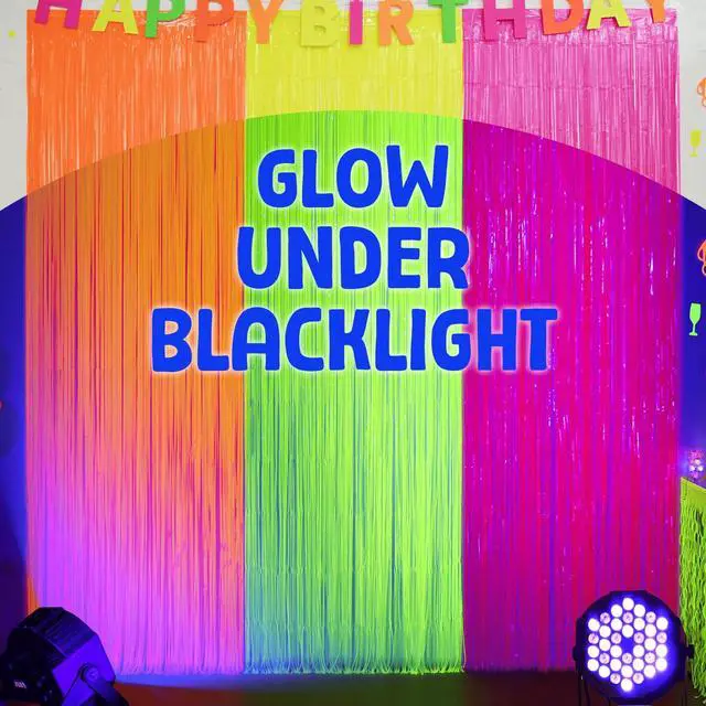 Alt view image 3 of 7 - Glow in The Dark Party Supplies, 3 Pack Neon Party Decorations