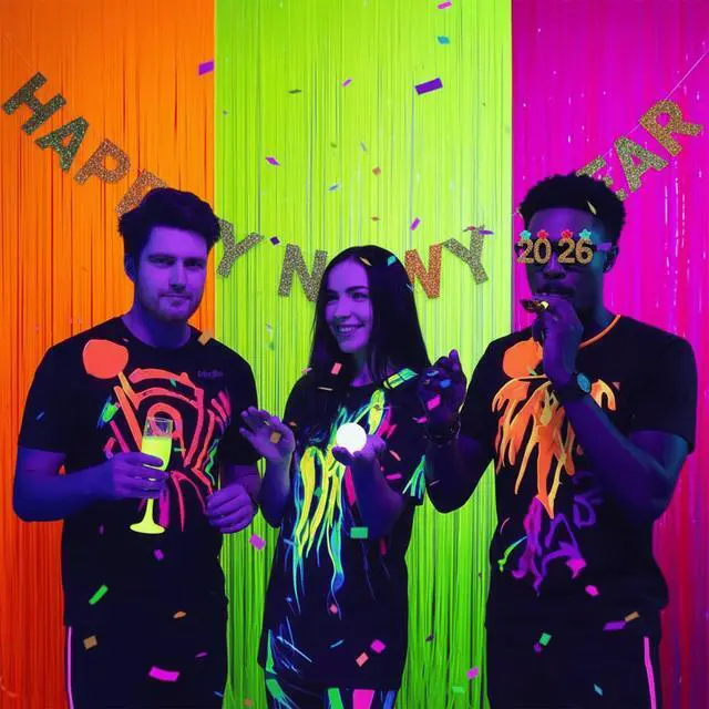 Alt view image 4 of 7 - Glow in The Dark Party Supplies, 3 Pack Neon Party Decorations