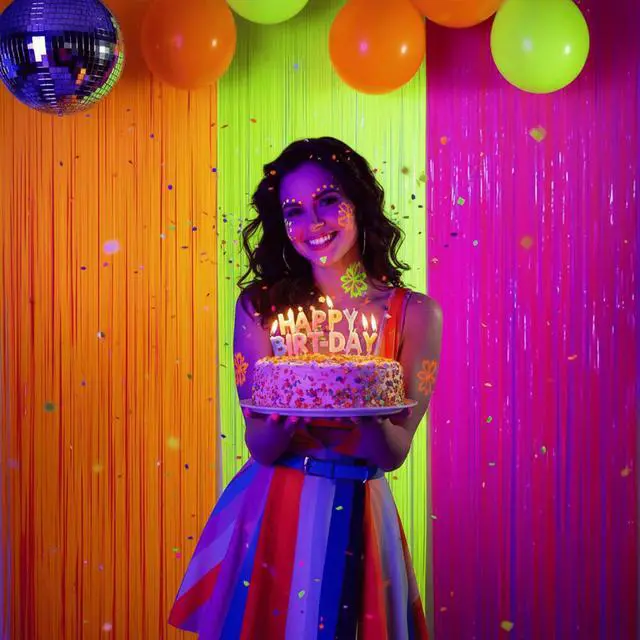 Alt view image 2 of 7 - Glow in The Dark Party Supplies, 3 Pack Neon Party Decorations