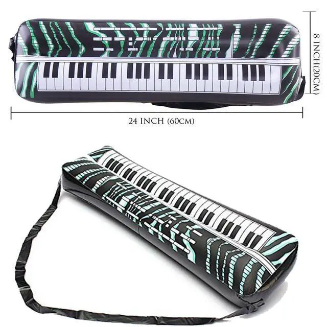 Alt view image 4 of 7 - Inflatable Rock Star Toy Set, 18 Pack Inflatable Party Props - 4 Inflatable Guitar, 6 Microphones, 6 Shutter Shading Glasses, 1 Saxophone and 1 Inflatable Keyboard Piano Inflatable Rock Toys