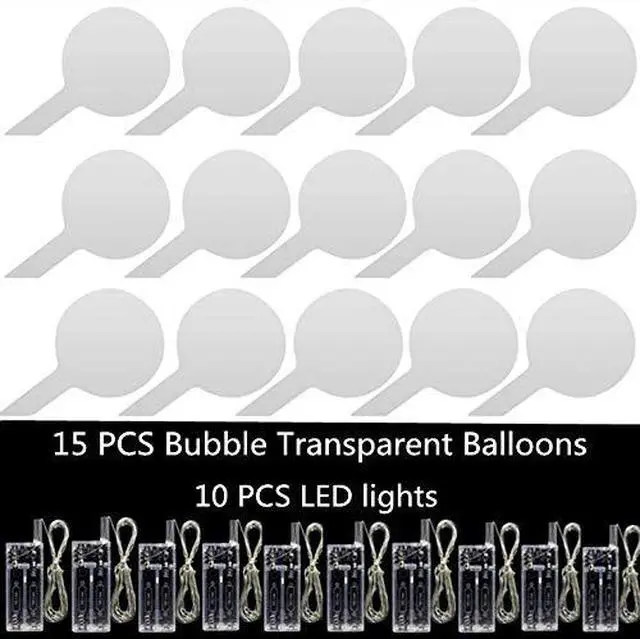 Alt view image 4 of 7 - 10 PACKS LED Bobo Balloons,Transparent LED Light Up Balloons,Helium Style Glow Bubble Balloons with String Lights for Party Birthday Wedding Festival Decorations (Colorful)
