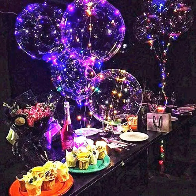 Alt view image 6 of 7 - 10 PACKS LED Bobo Balloons,Transparent LED Light Up Balloons,Helium Style Glow Bubble Balloons with String Lights for Party Birthday Wedding Festival Decorations (Colorful)