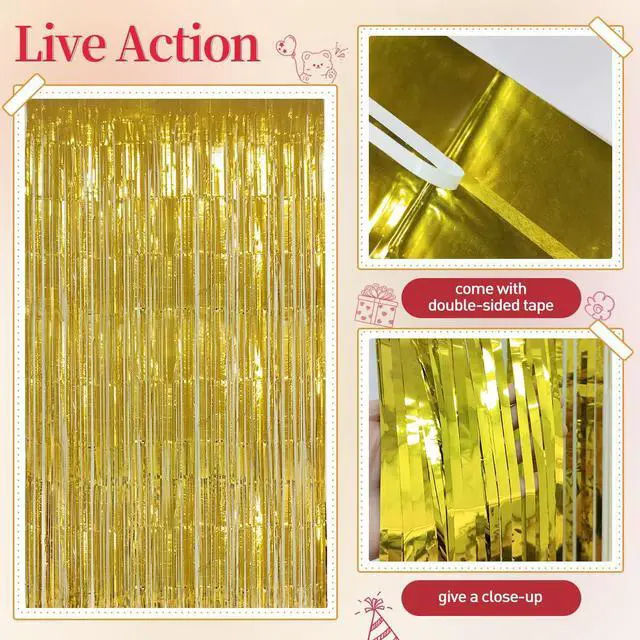 Alt view image 3 of 7 - 157Pcs Red Black Gold Balloons Garland Arch Kit with Glitter Fringe Curtain Backdrop for Adults Masquerade Halloween New Year Eve Casino Birthday Party Decorations
