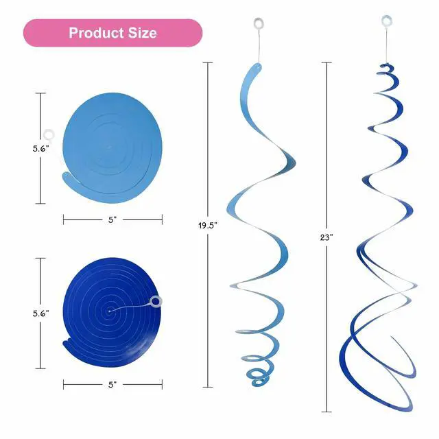 Alt view image 4 of 7 - 48Piece Multi-Color Paper Swirl Decorations Hanging Party Swirls for Birthday, Baby Shower, Wedding & Celebration Decor