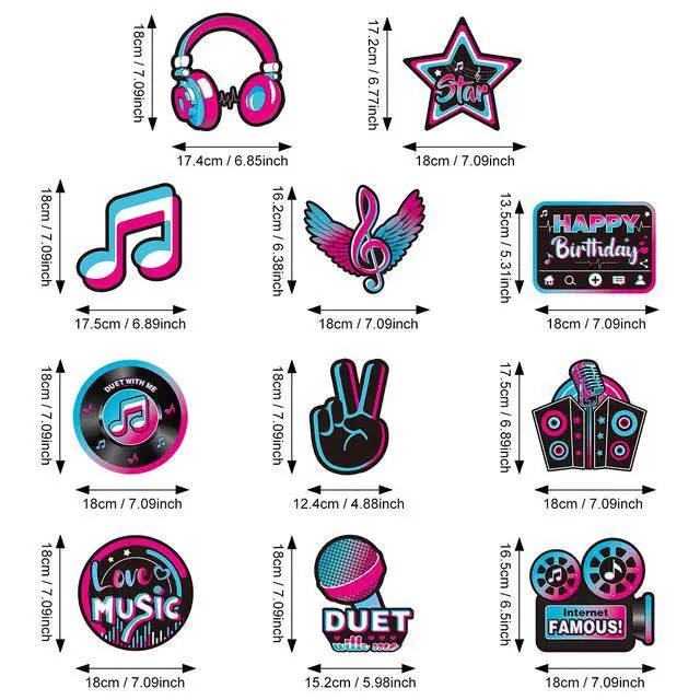Alt view image 2 of 6 - 30 Pieces Music Party Decoration Music Short Video Party Hanging Swirls Decor for Boys Girls Adults Karaoke Birthday Dj Short Video Social Media Theme Baby Shower Supplies
