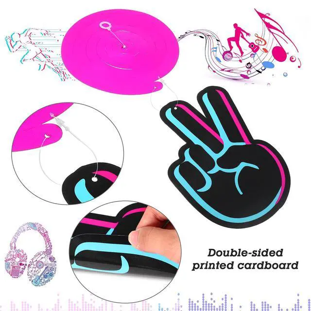 Alt view image 3 of 6 - 30 Pieces Music Party Decoration Music Short Video Party Hanging Swirls Decor for Boys Girls Adults Karaoke Birthday Dj Short Video Social Media Theme Baby Shower Supplies