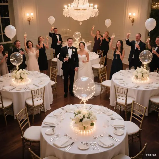 Alt view image 4 of 7 - warm white led balloons with batteries, wedding proposal decorations clear transparent for helium or air, birthday party, halloween decor