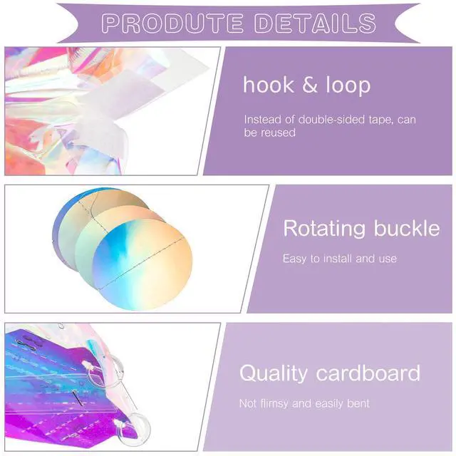Alt view image 3 of 7 - 29 Pieces Iridescent Holographic Party Supplies Kit with Hanging Honeycomb Ball Decorative Paper Fan Snowflake Garlands White Star Hanging Swirl Decorations for Birthday Wedding Party Home