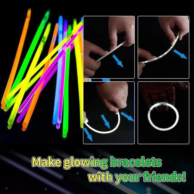 Alt view image 3 of 6 - 60 Pack 8 White Glow Sticks Bulk with 60 Connectors Neon Glow In The Dark Party favors Supplies for Holiday Birthday Party Decoration (White)