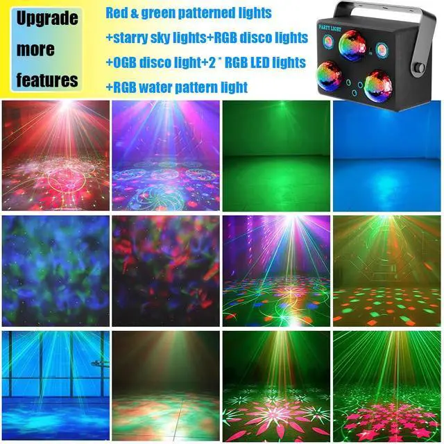 Alt view image 2 of 7 - Disco Ball Party Lights,DJ Disco Lights Sound Activated LED Stage Strobe Light Star Ocean Projector with Remote Control for Home Decoration Parties Gift Club Bar Festival Christmas Birthday Wedding