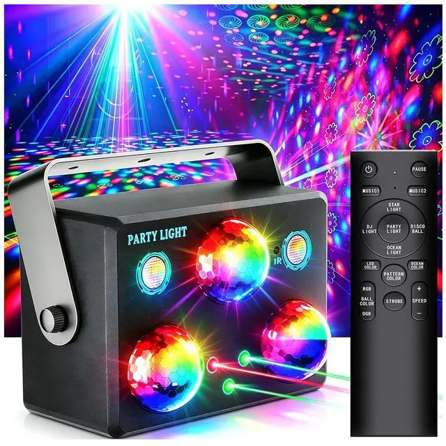 Main image of Disco Ball Party Lights,DJ Disco Lights Sound Activated LED Stage Strobe Light Star Ocean Projector with Remote Control for Home Decoration Parties Gift Club Bar Festival Christmas Birthday Wedding