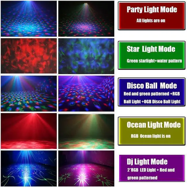 Alt view image 3 of 7 - Disco Ball Party Lights,DJ Disco Lights Sound Activated LED Stage Strobe Light Star Ocean Projector with Remote Control for Home Decoration Parties Gift Club Bar Festival Christmas Birthday Wedding