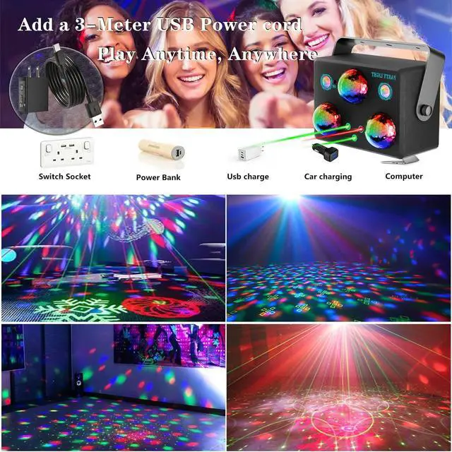 Alt view image 4 of 7 - Disco Ball Party Lights,DJ Disco Lights Sound Activated LED Stage Strobe Light Star Ocean Projector with Remote Control for Home Decoration Parties Gift Club Bar Festival Christmas Birthday Wedding