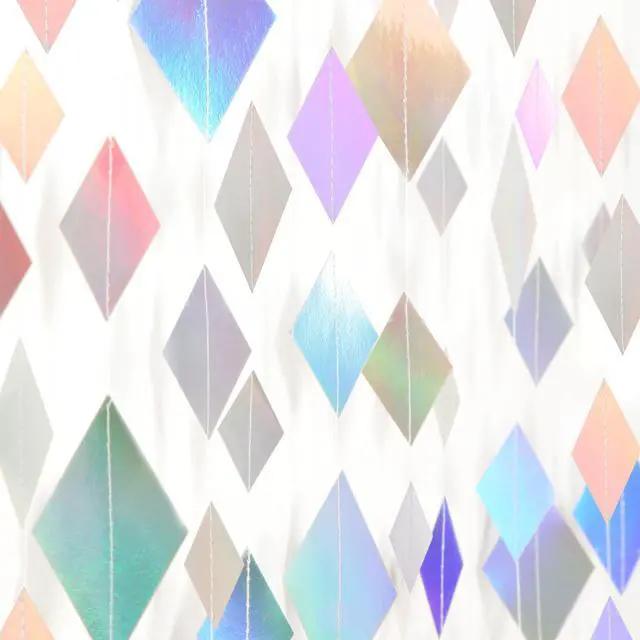 Main image of Iridescent Disco-Holographic Party-Decoration Garland - 52Ft Bachelorette Baby Bridal Shower Hanging Paper Streamers,Wedding Birthday Engagement Valentines Day Decor Supplies Lasting Surprise