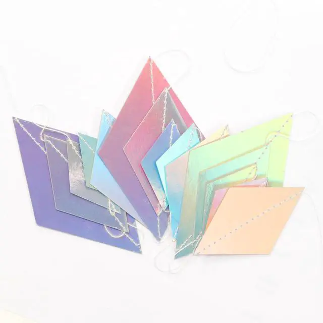 Alt view image 5 of 7 - Iridescent Disco-Holographic Party-Decoration Garland - 52Ft Bachelorette Baby Bridal Shower Hanging Paper Streamers,Wedding Birthday Engagement Valentines Day Decor Supplies Lasting Surprise