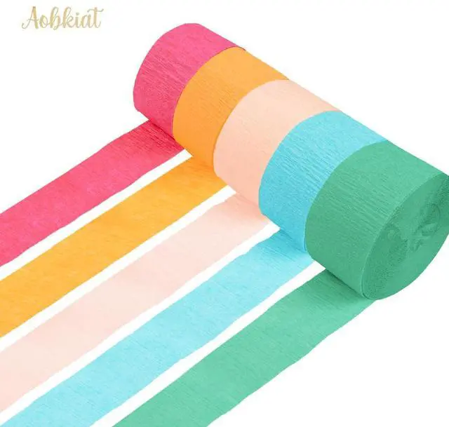 Alt view image 5 of 7 - 5 Rolls Rainbow Party Streamers Crepe Paper,Candyland Party Decorations for Christmas,Birthday,Wedding,Bachelorette,Bridal/Baby Shower,Hanging Candyland Backdrop Decoration