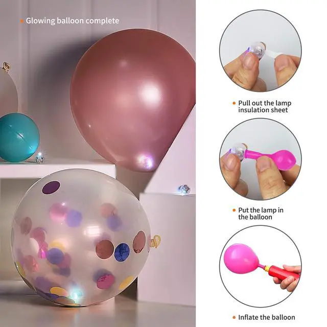 Alt view image 5 of 6 - 100pcs Multicolor LED Balloon Lights, Rainbow Colored Round Led Flash Mini Ball Lights for Paper Lantern Balloon, Indoor Outdoor Party Event Fun Birthday Party Wedding Halloween Christmas Decorations