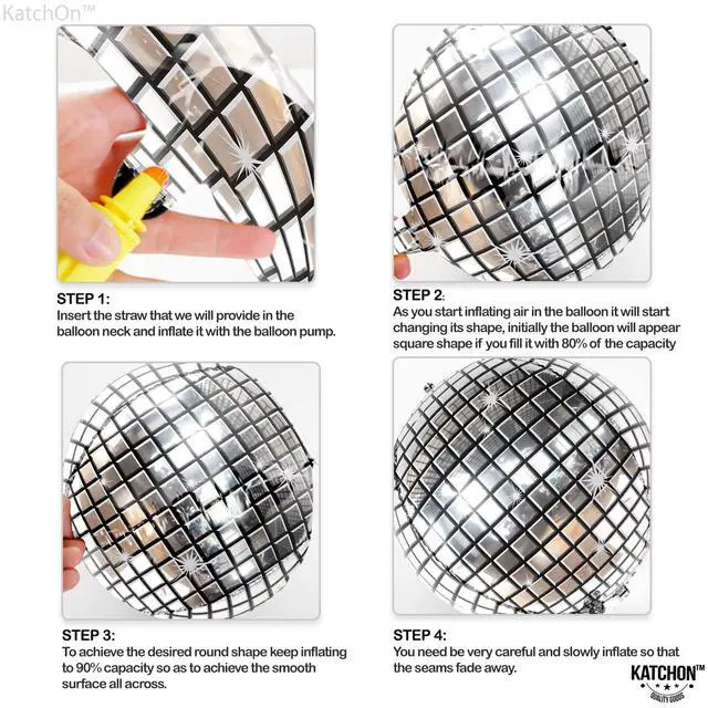 Alt view image 5 of 7 - , Big Silver Disco Ball Balloons - 22 Inch, Pack of 6 | Disco Party Decorations, 4D Sphere Disco Balloons for 70s Theme Party Decor, Bachelorette Party Decorations | Graduation Decorations 2026