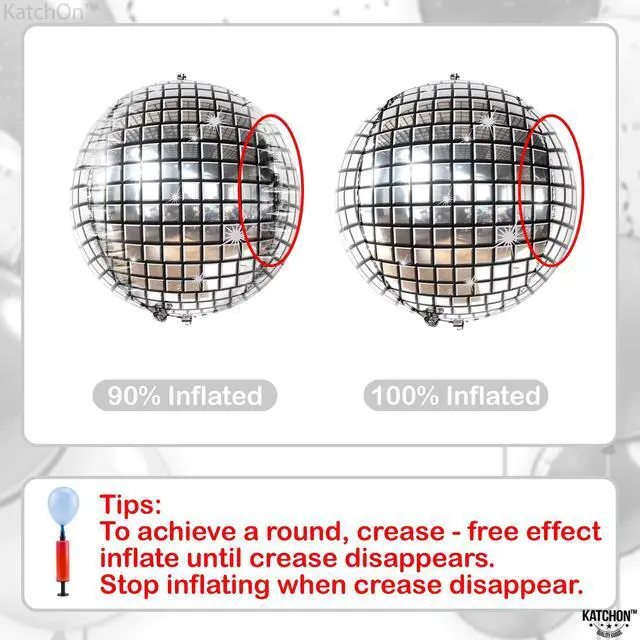 Alt view image 6 of 7 - , Big Silver Disco Ball Balloons - 22 Inch, Pack of 6 | Disco Party Decorations, 4D Sphere Disco Balloons for 70s Theme Party Decor, Bachelorette Party Decorations | Graduation Decorations 2026